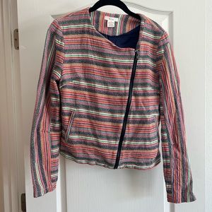 BCNU Multicolor Stripe Full Zip Jacket Blazer Front Pockets SZ L